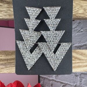 Silver Triangle Stud Earrings